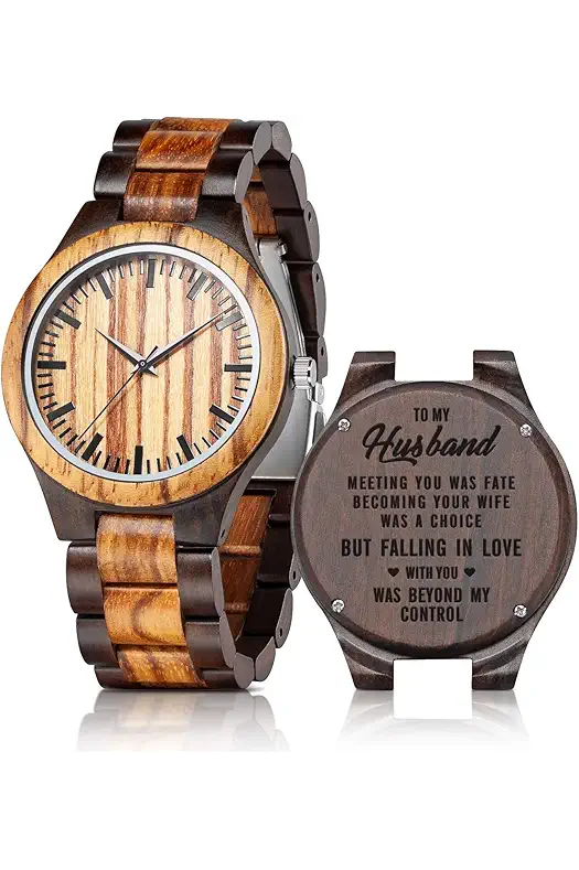 UMIPHIMAT Personalized Engraved Wooden Watches - Custom Anniversary...
