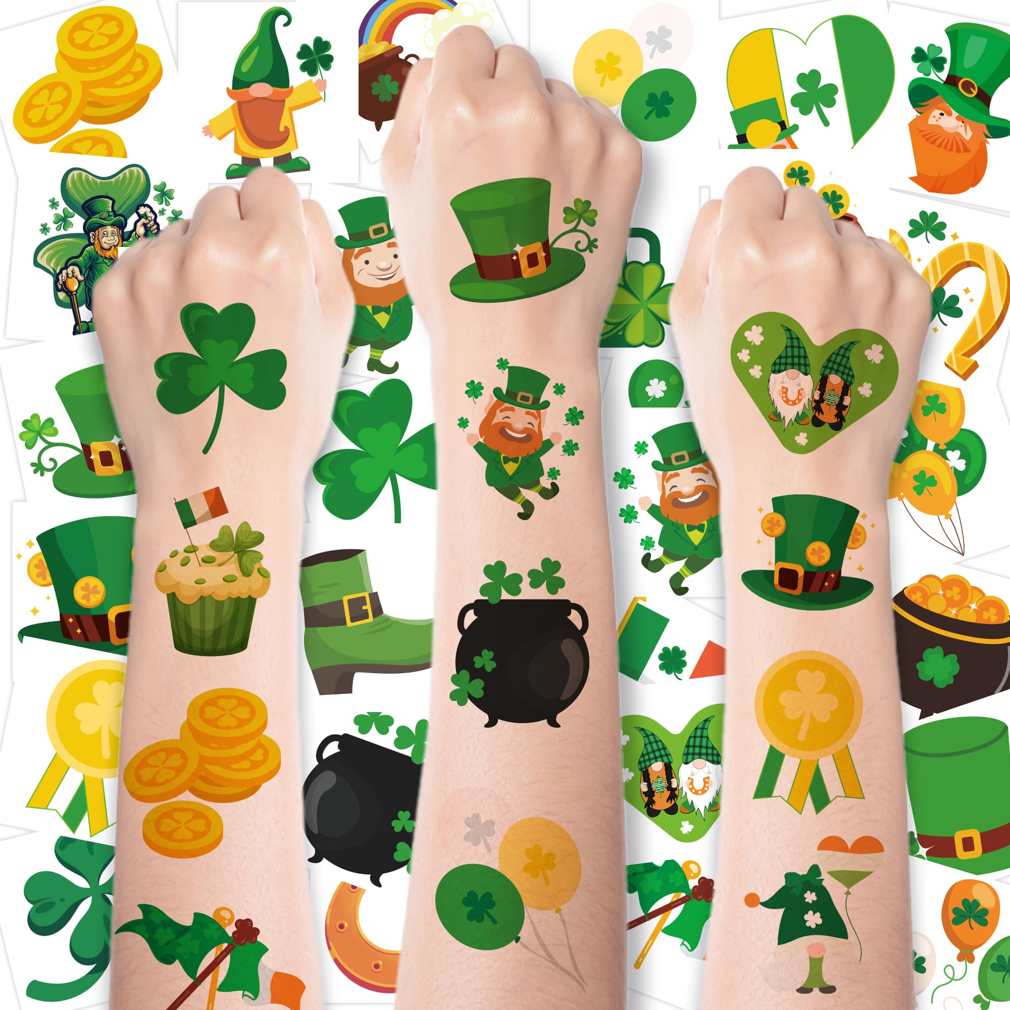 150 Pack St Patricks Day Tattoos - St Patricks Day Accessories - St. Patricks Day Shamrock Decorations Gifts for Kids Stickers Games Toys Crafts Party Favors | St Patricks Day Shirt Women