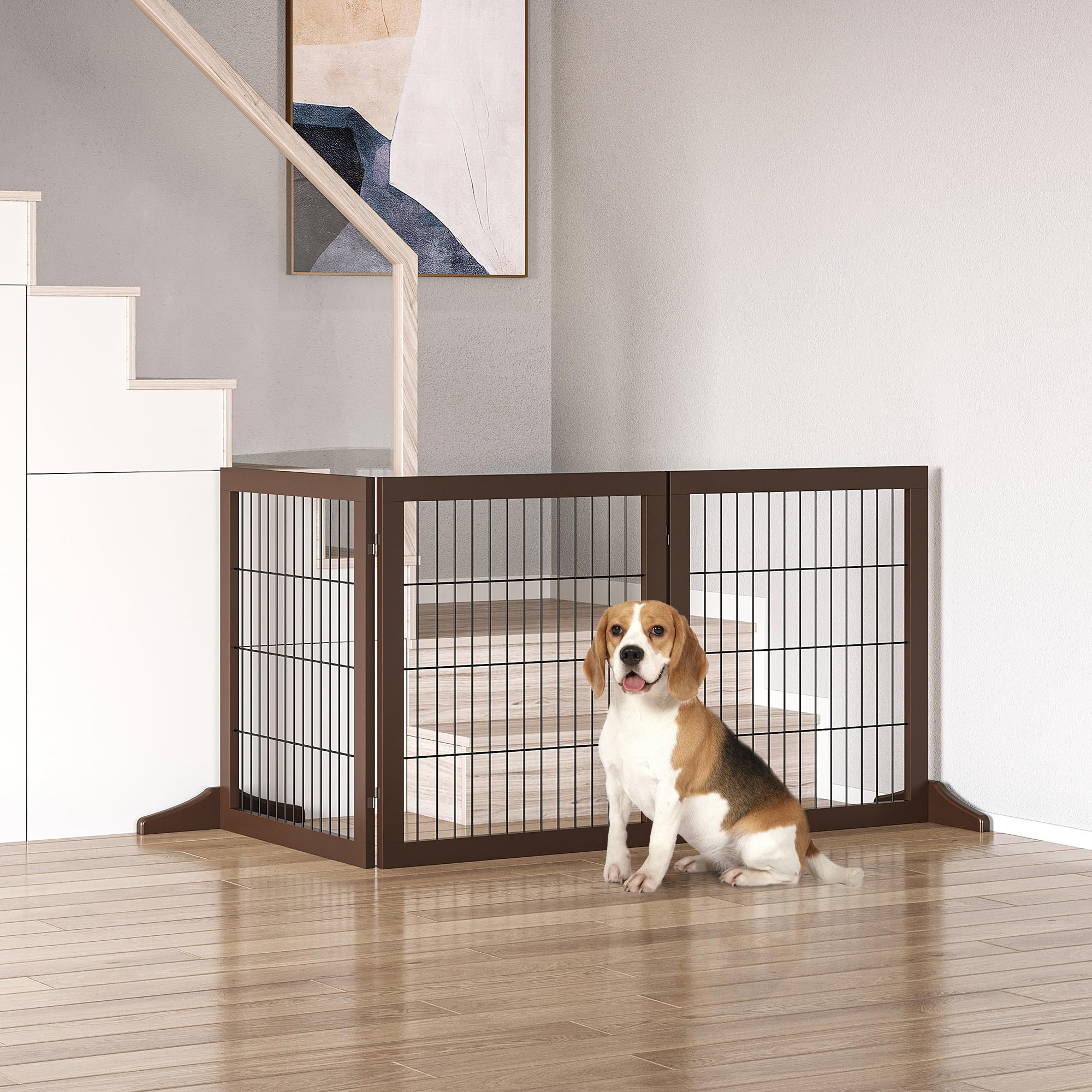 PawHut Cancelletto Pieghevole Regolabile per Cani e Cuccioli 185x36x71cm