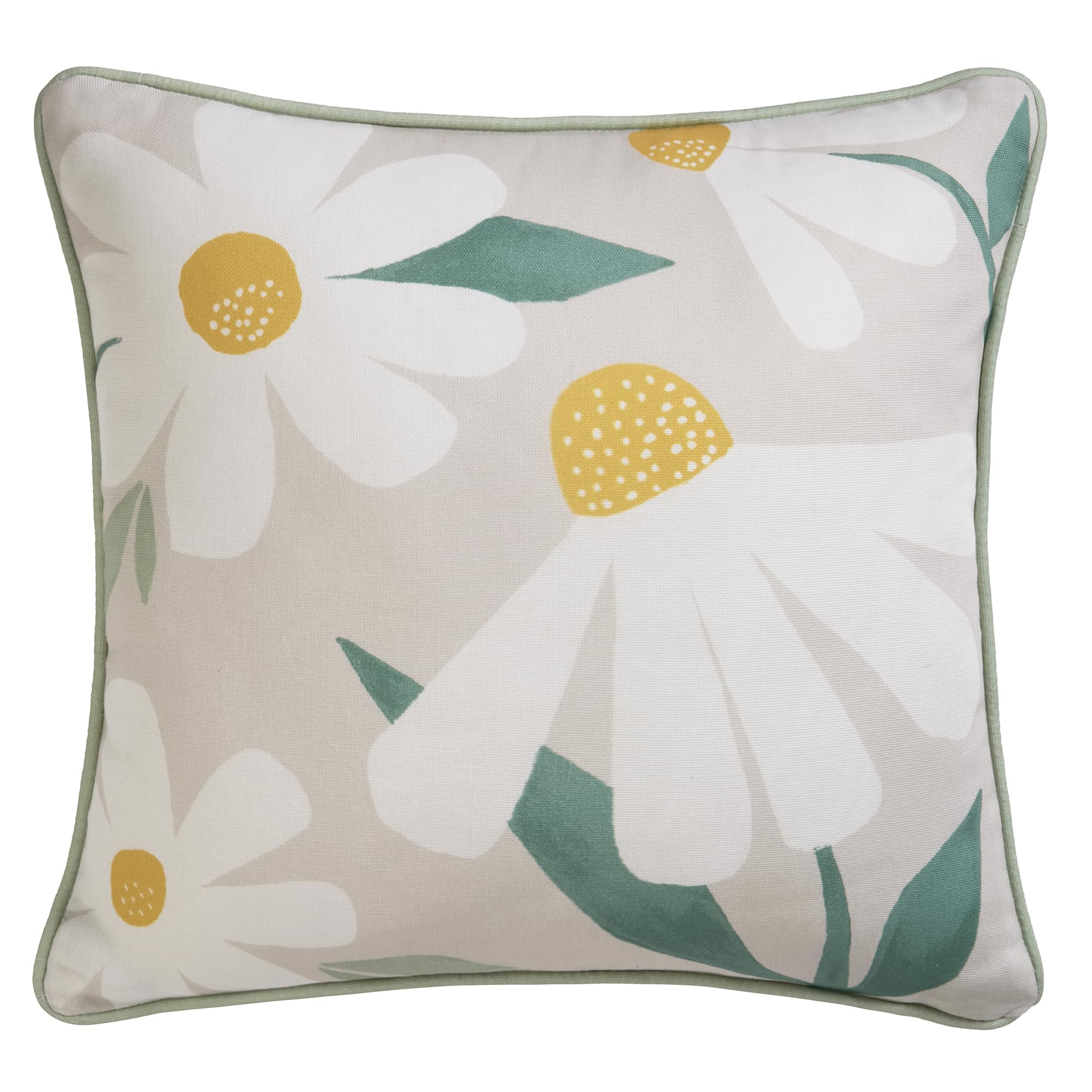 B&Q -  Daisy Soft Touch Daisy Print Duck Egg Velvet Filled Cushion