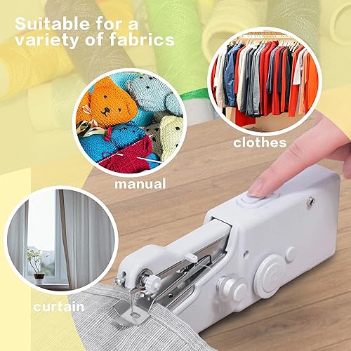 Miniatura 4 de Máquina de coser de mano, mini máquina de coser rápida, máquina de coser eléctrica portátil inalámbrica con accesorios de costura para