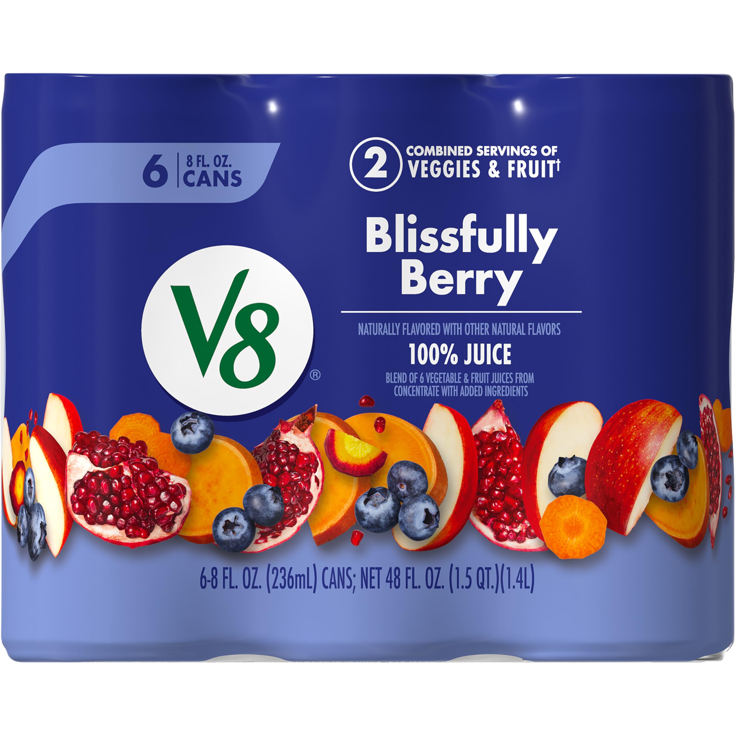 Blissfully Berry 100% Fruit and Vegetable Juice, 8 fl oz Can (6 Pack)