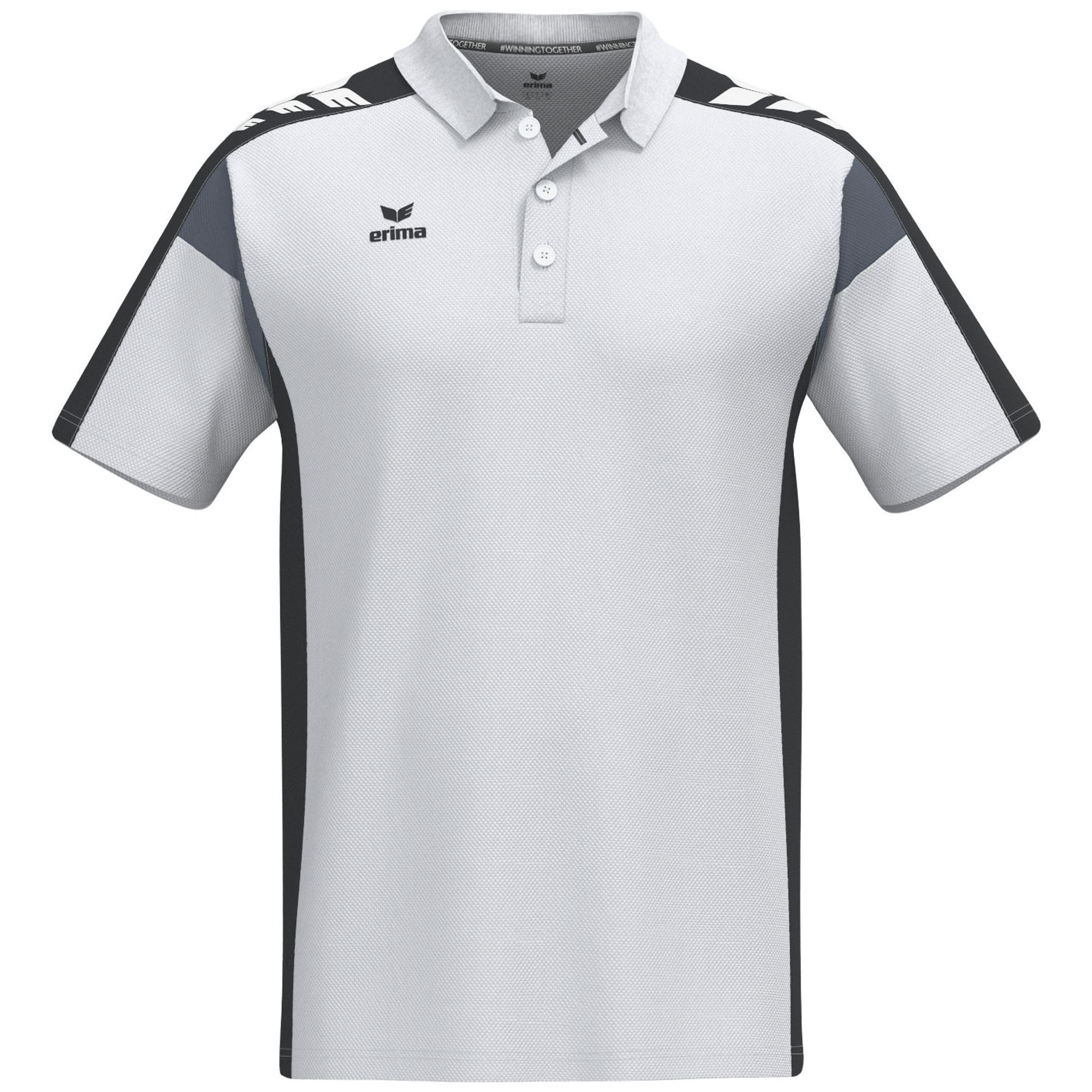 Erima Unisex Celebrate 125 Performance Polo Shirt (1112505), White/Black, XXL