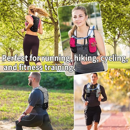 Miniatura 7 de Lightweight Running Vest for Women & Men Hydration Backpack Pack with 1.5L Water Bladder Bag Running Gear Accessories for Hiking Marathon Trail