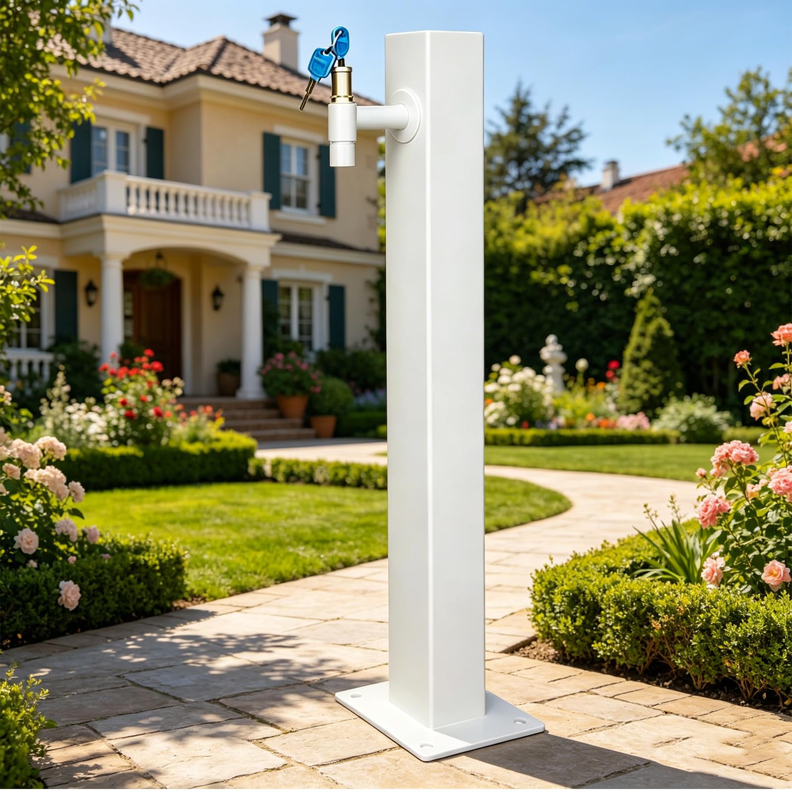 Manguera de jardín de acero inoxidable – Grifo de exterior a prueba de óxido para riego, lavado de coches y ducha de mascotas – Diseño duradero y flexible para un uso sin esfuerzo
