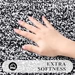 Pauwer Ensembles de rouilles de salle de bains 3 Pièces Rugs de douche de salle de bains avec U-Shaped Contour tapis de toilette absorbant microfibre en peluche matelas de bain non glissantes Ruges de baignoire machine lavable Shaggy tapis de salle d'eau, noir