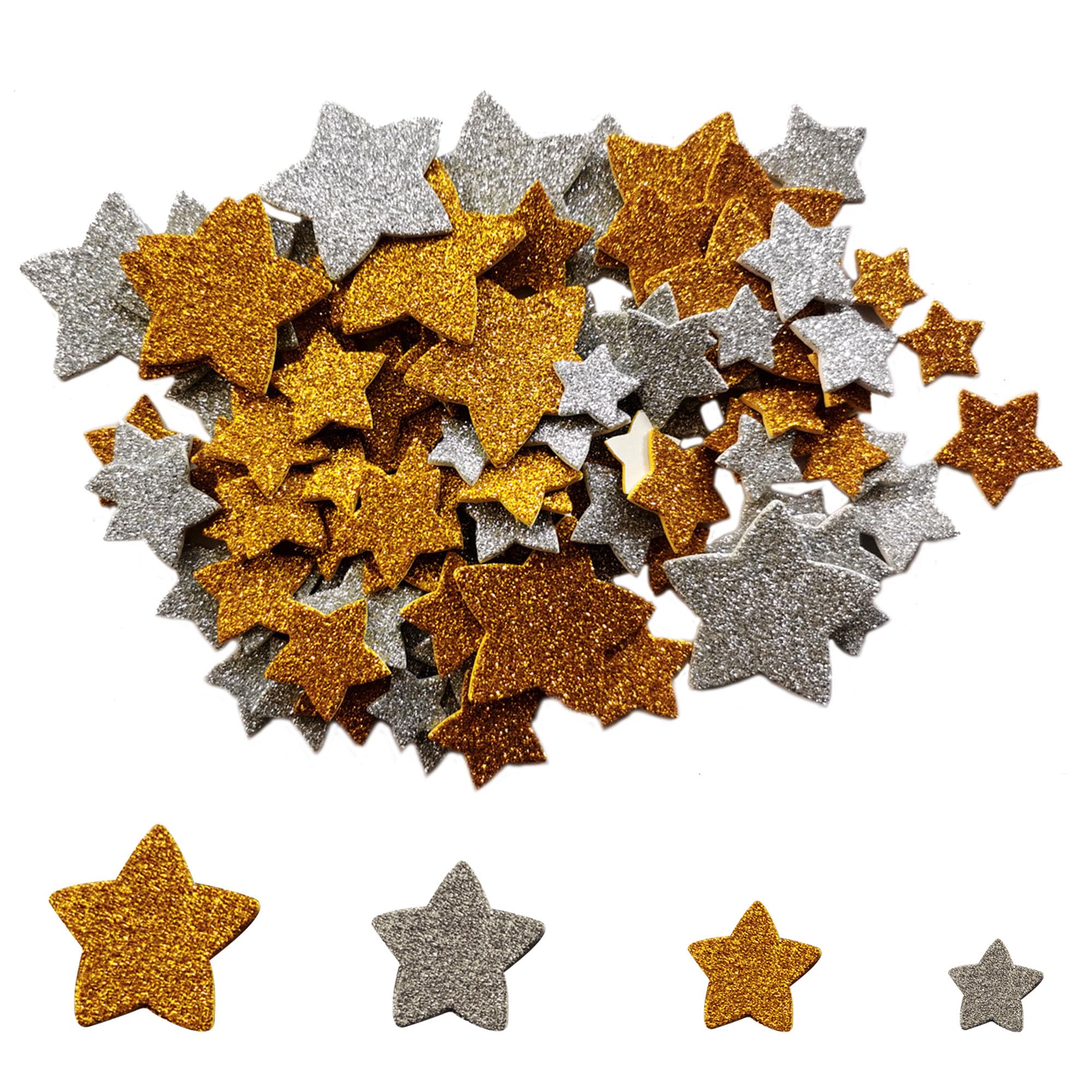 200 Piece Foam Star Stickers, Glitter Star Stickers for Crafts, Self Adhesive Gold and Silver Puffy Foam Stickers for Scrapbooks, Arts Crafts and Greeting Cards Decoration