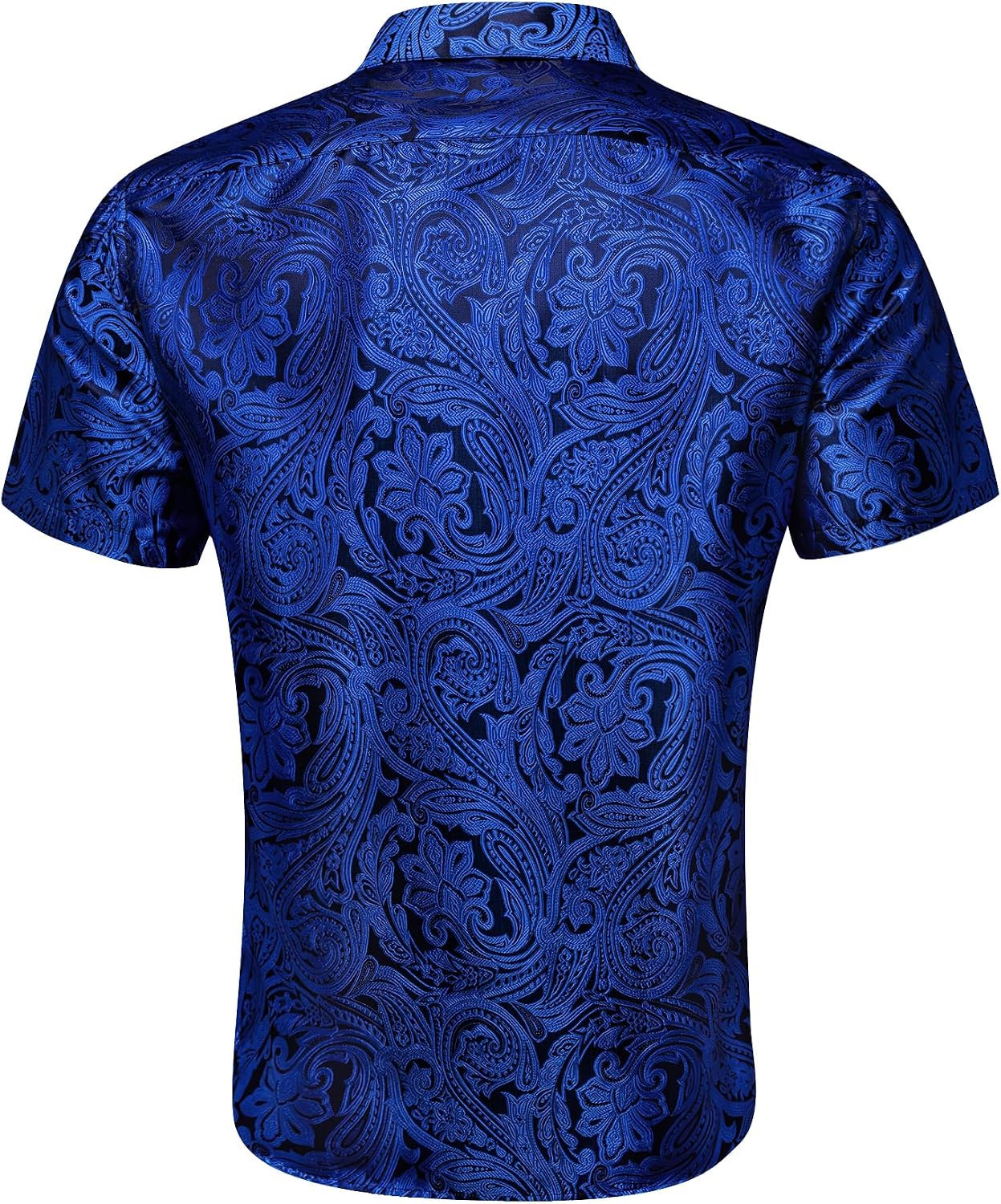 Barry.Wang Mens Paisley Shirt Dress Disco Short Sleeve Button Down Hawaiian Shirts Casual Western Summer Beach Party Vacation
