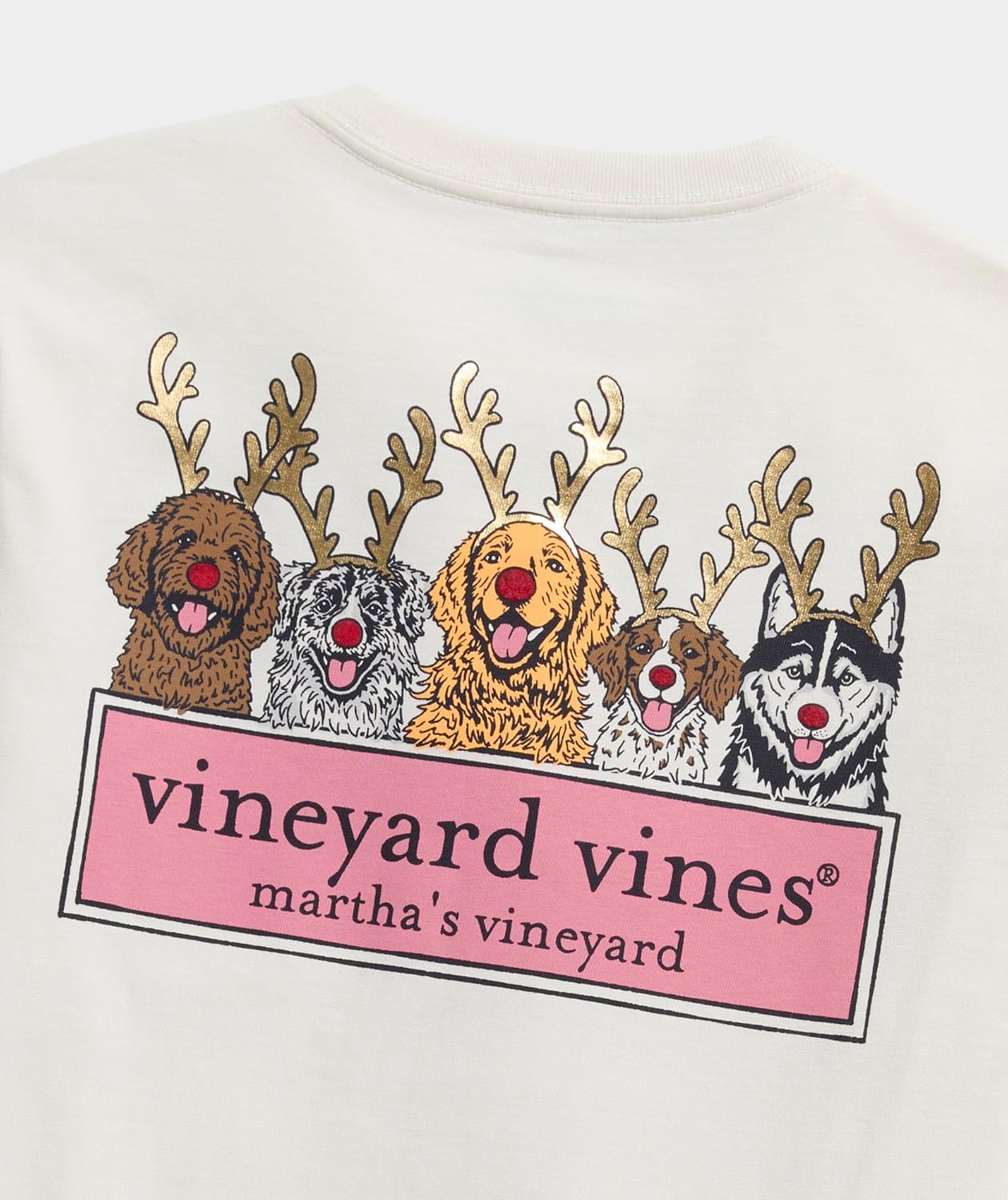 Vineyard Vines Boys Reindeer Pups Logo Box Long-Sleeve Tee - Image 3