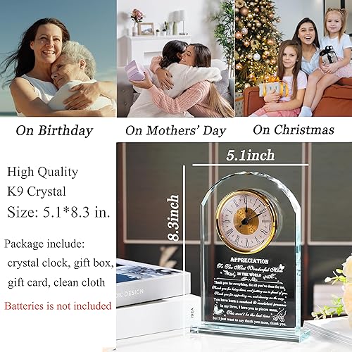 Miniatura 3 de Regalos para mamá de hija e hijo, reloj de cristal grabado para el día de la madre, regalo de agradecimiento para madre mamá que lo tiene todo,