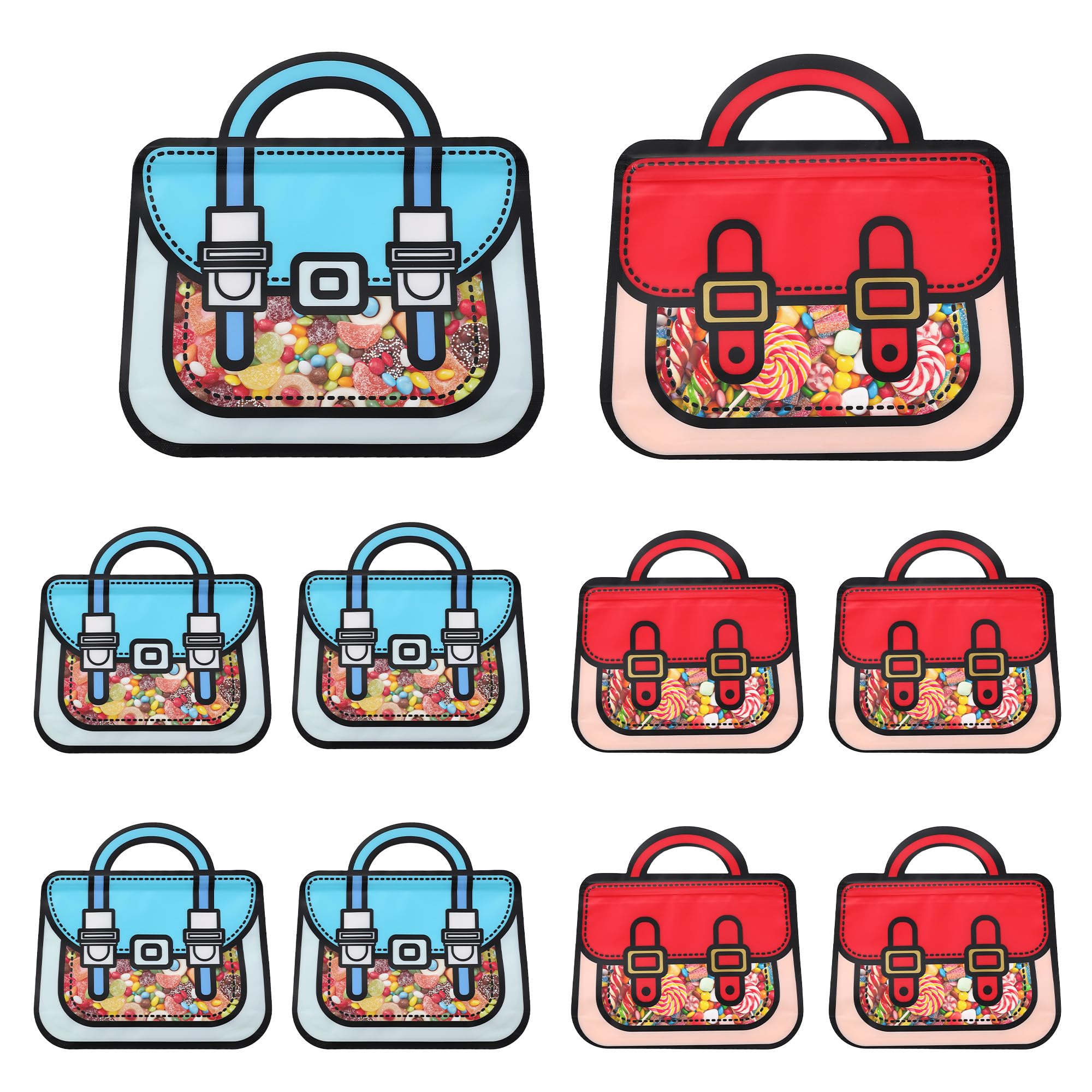 Lati 24PCS Birthday Party Favors Goodie Bags - Cartoon Style Durable Plastics Gift with Handles for Candy Treats,Events (Classroom Bags, Large)