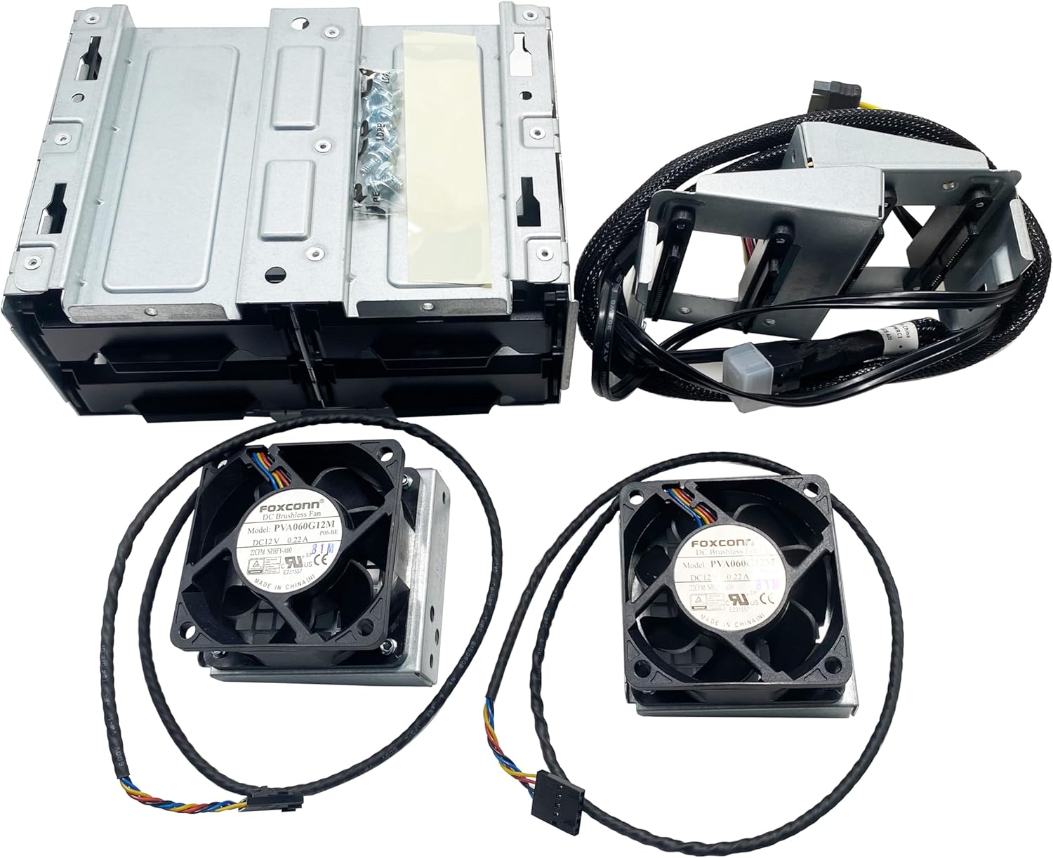 BestParts Adding 4X 2.5 Drive Bays Upgrade Kit Compatible with Dell Precision T7910 Workstation W80XH 2.5" Hard Drive Cage HDD Tray Fan SAS Cable