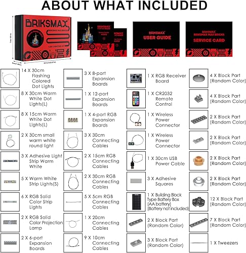Miniatura 8 de BRIKSMAX Kit de iluminación LED para LEGO-43222 Disney Castle (versión de control remoto), compatible con el modelo de bloques de construcción de