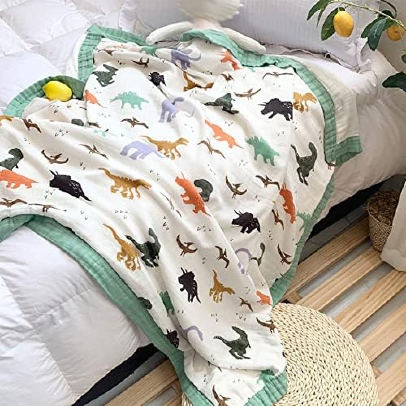 Plaid de sieste en coton doux suspendu drap de laine toutes saisons pour poussette et voiture