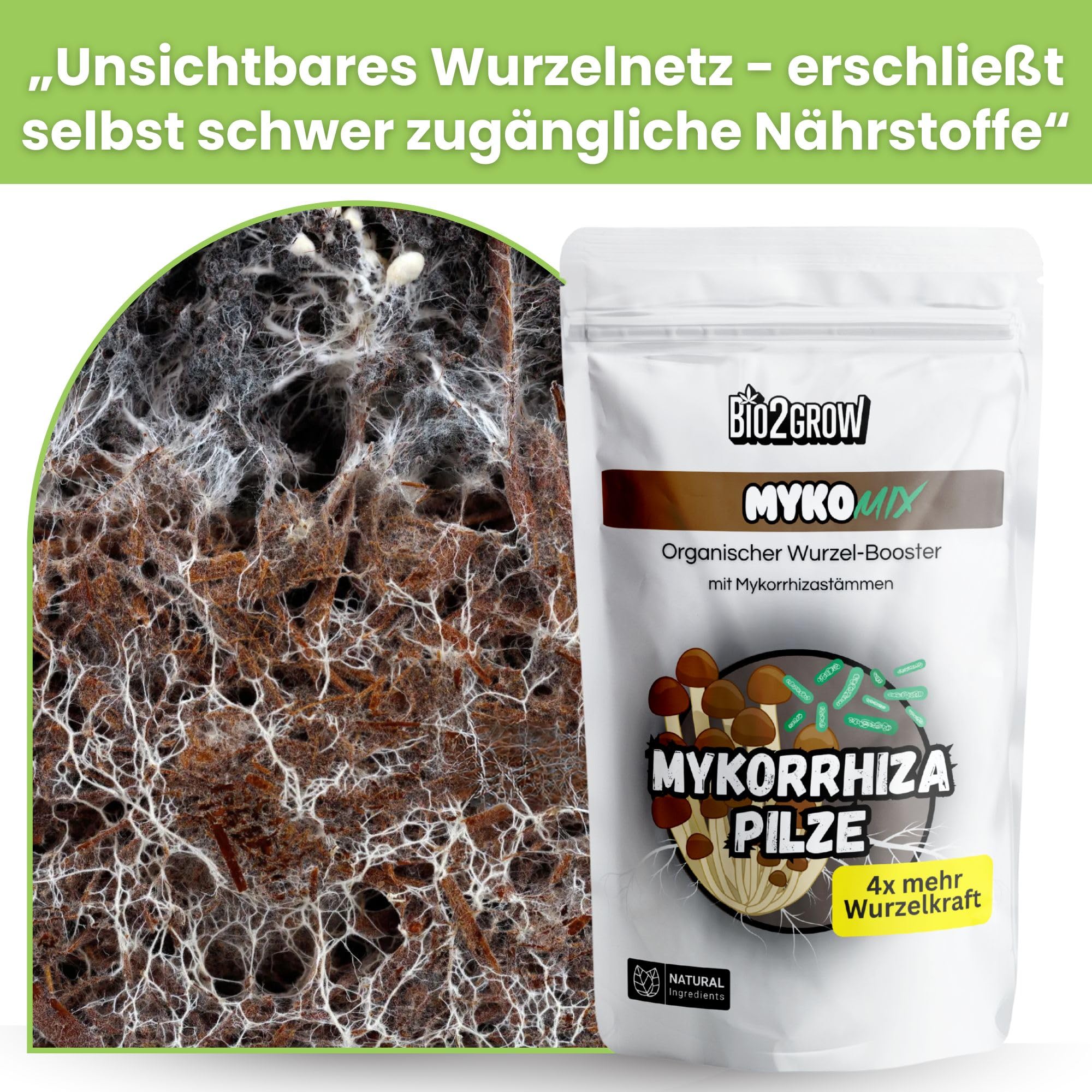 Myko-Mix 250g – Mykorrhiza Pulver Pilze als Wurzelaktivator & organischer Bodenaktivator für Pflanzen