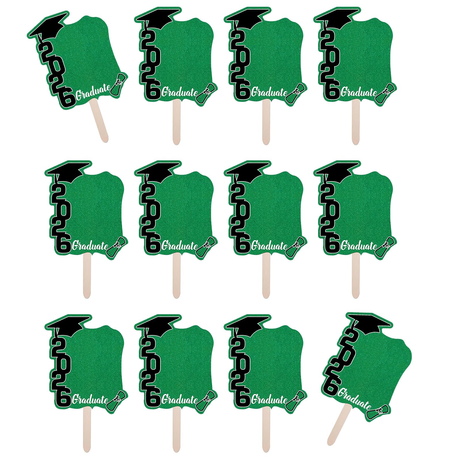 2026 Graduation Theme Fan Photo Frames 12Pieces Set Colorful Party Decorations and Props Celebration Backdrops Party Decorations