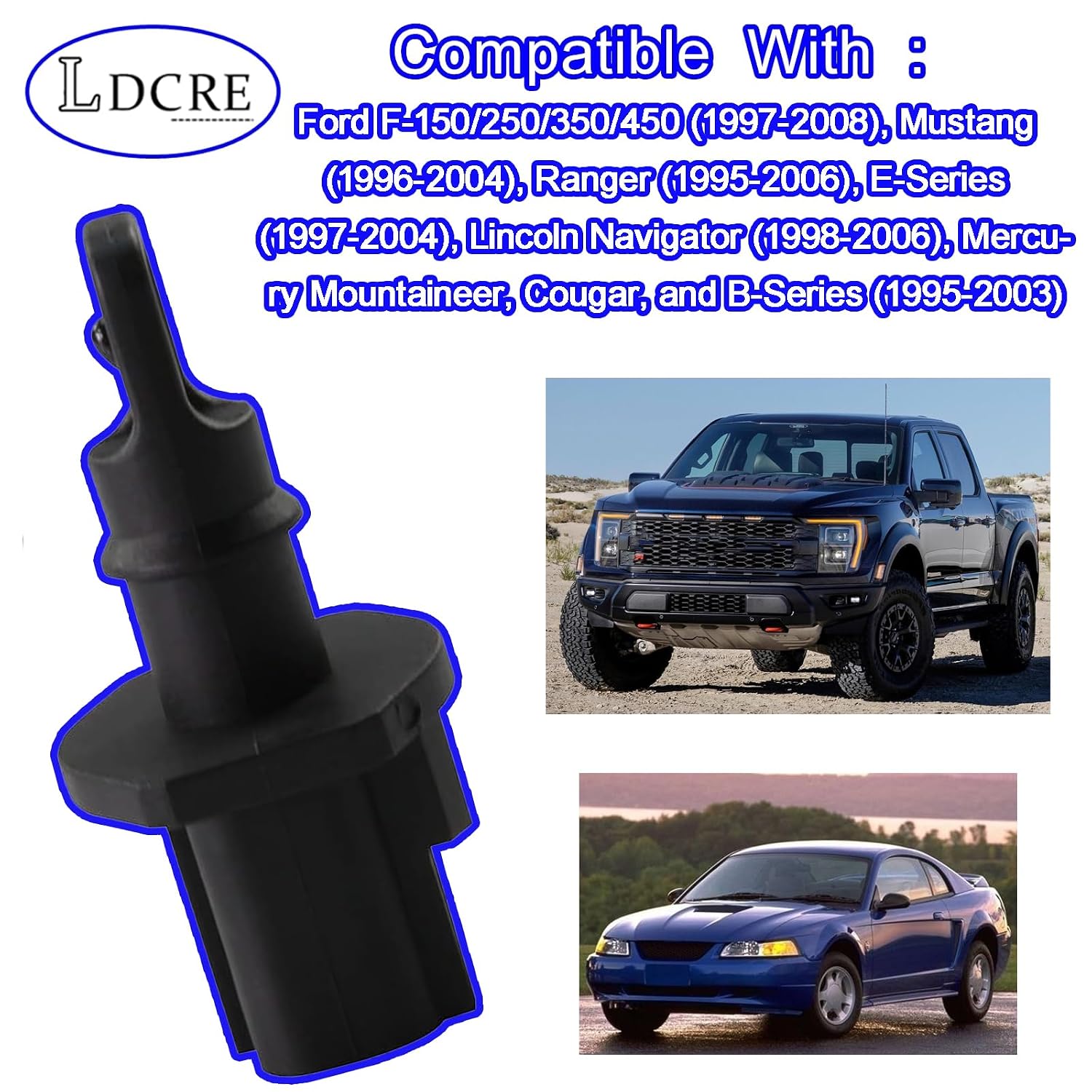 158-1424 Air Charge Temperature Sensor Fit for Ford E-150 E-250 E-350 Expedition 1997-2002,F-150 F-250 F-350 1997-2008,Mustang Navigator Ranger 1999-2005,Intake Air Temp Sensor Replace DY735 AX31