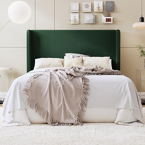 SHA CERLIN Queen Size Corduroy Upholstered Platform Bed Frame with