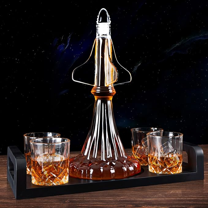 SuJolly Rocket Whiskey Decanter for Space Lover, Adventurer or Risk