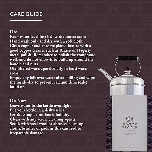 Miniatura 6 de Newey & Bloomer Kensington - Tetera No. 3, 1.9 cuartos de galón, cobre macizo con mango de madera de haya, esencial de cocina, caldera de