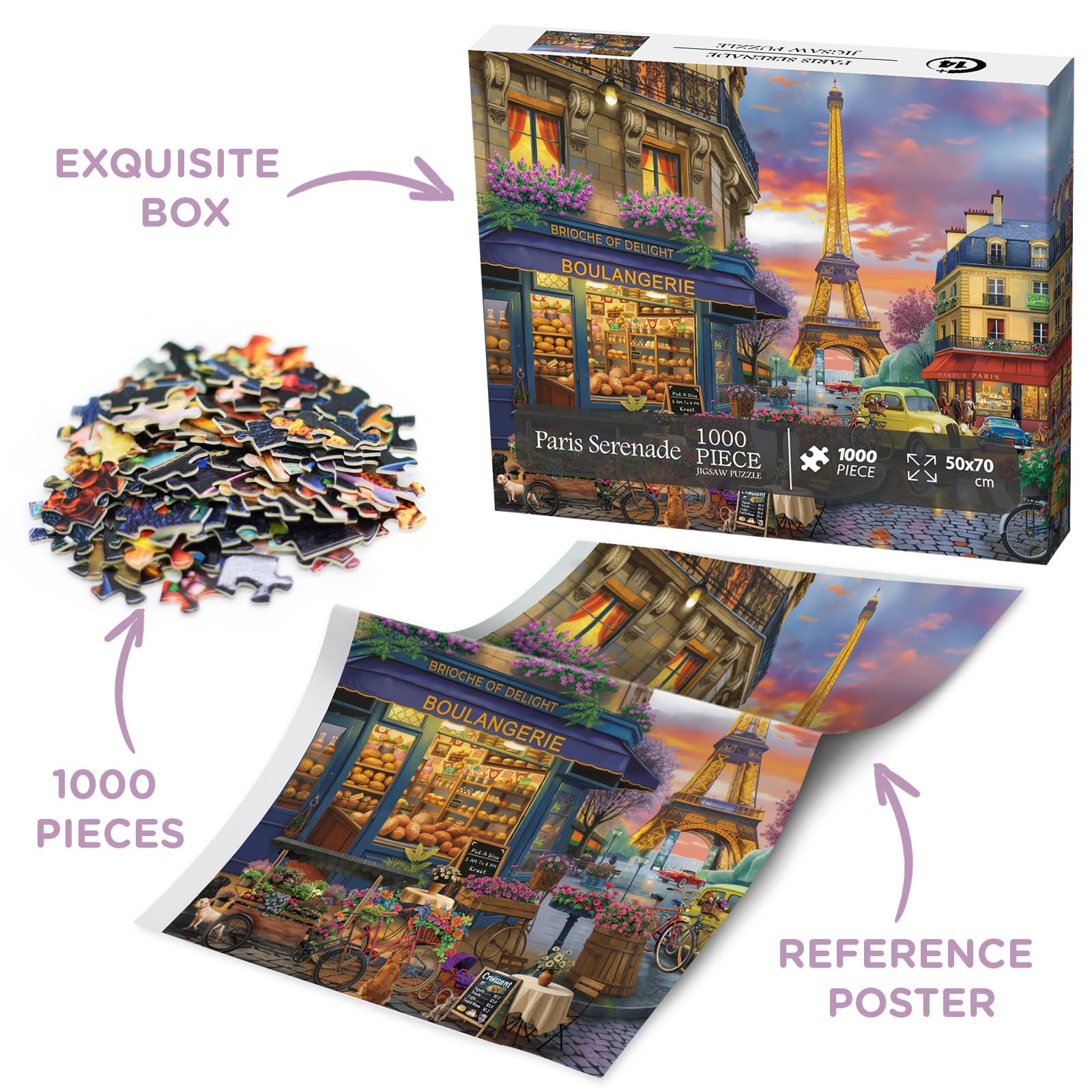 Amazon | パリの夕焼け風景パズル 1000ピース 大人用 街の建物