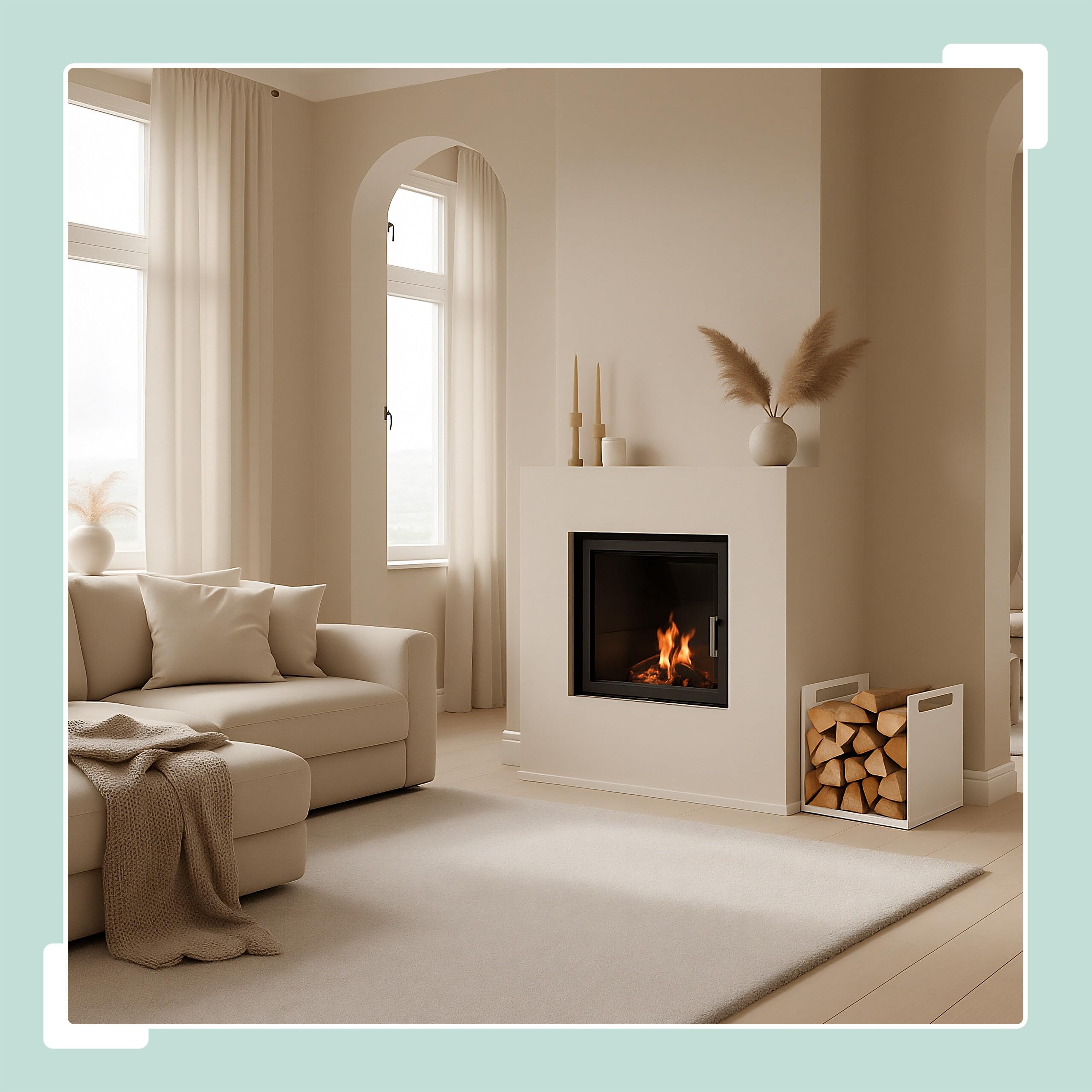 Relaxdays, Metal, Moderno, HBT: 35 x 40 x 30 cm, Estante para leña y Madera apilada, Blanco, 100% Hierro