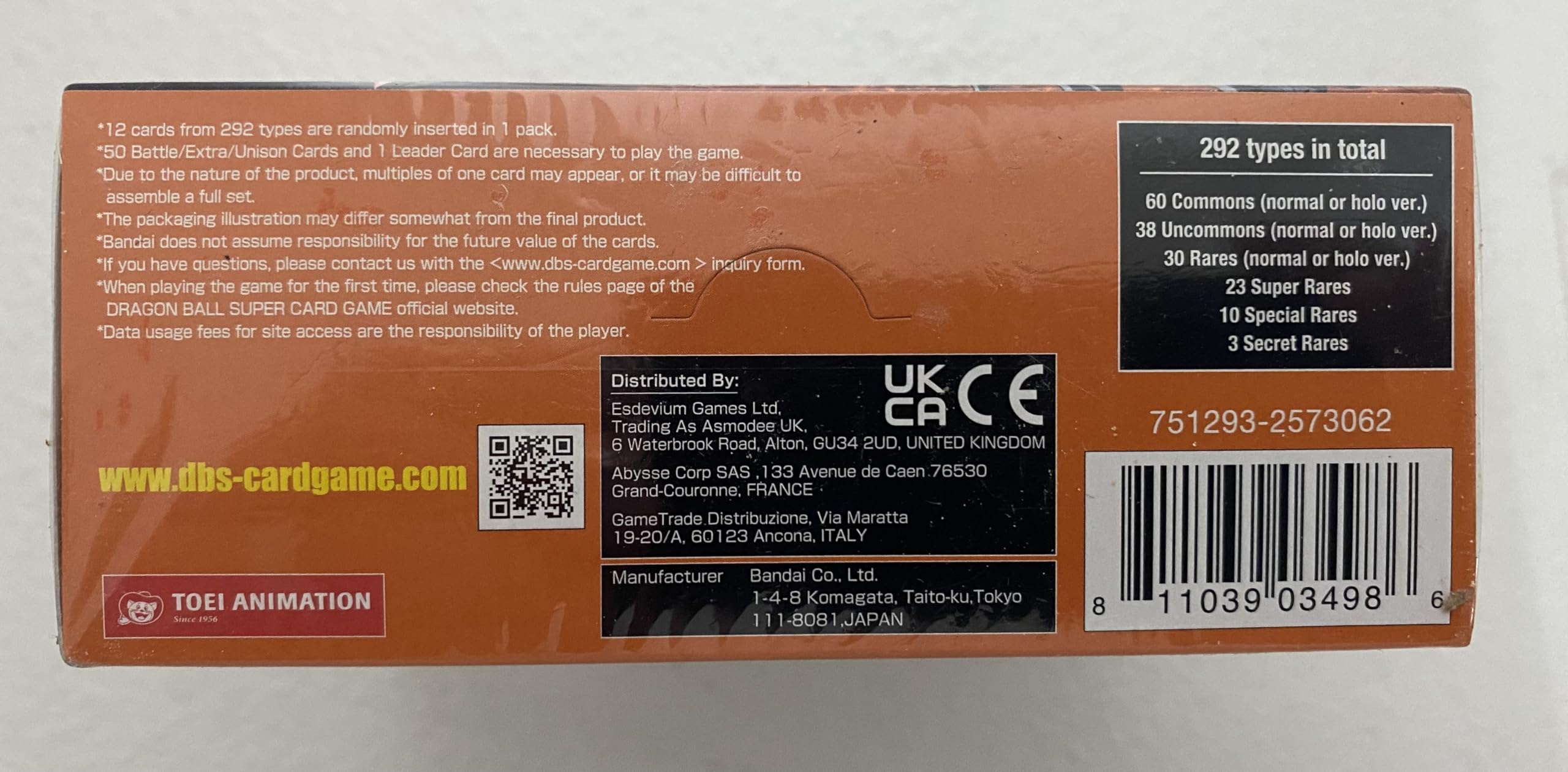 Amazon.com: Dragonball Z Cross Spirits Unison Warrior Series Factory Sealed  Brand New Unopened Booster Box. 24 packs. 12 cards per pack. Dragon Ball US  Version DBZ