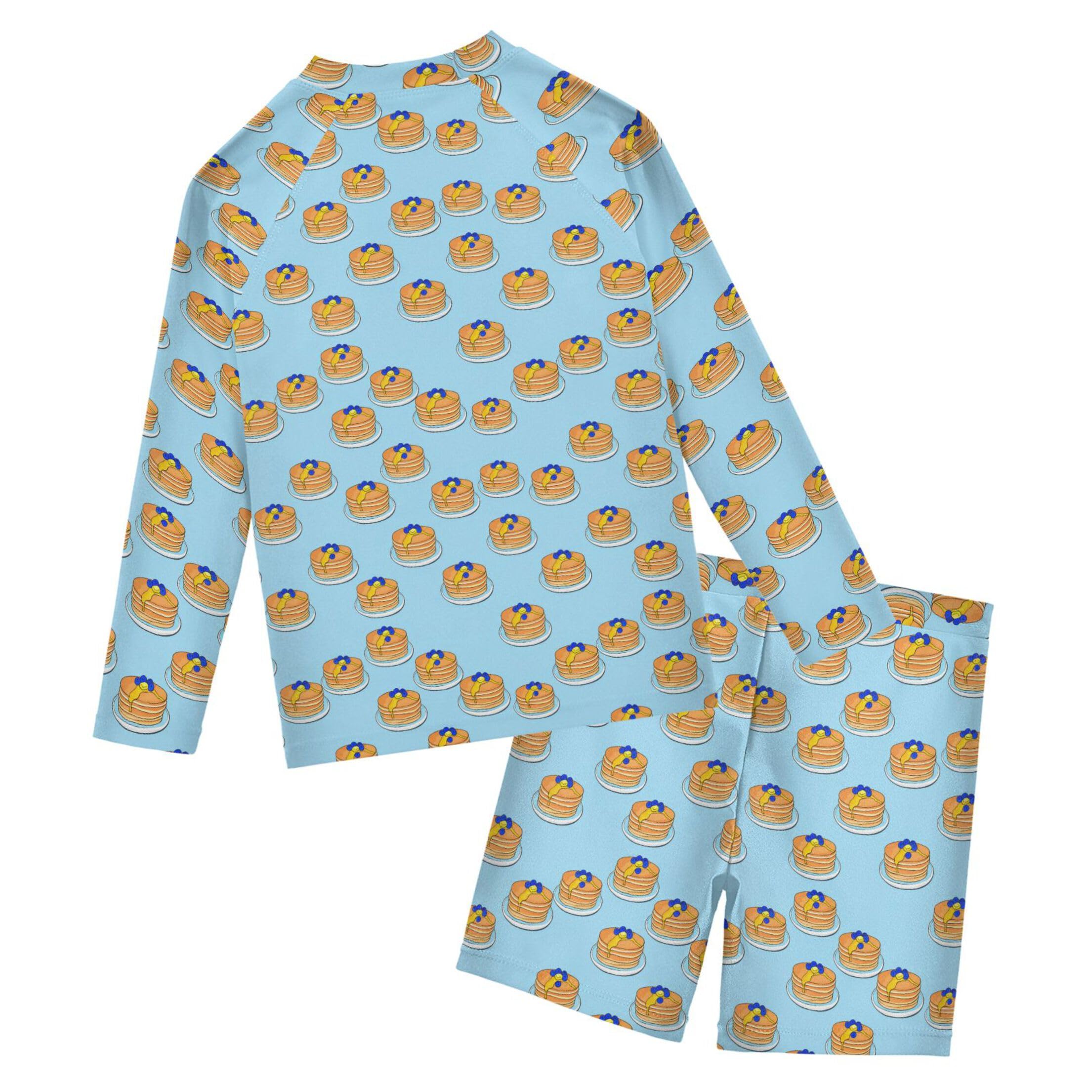 Bread Dessert Toddlers and Baby Boys' Swimsuit Trunk and Rashguard Set B0404827