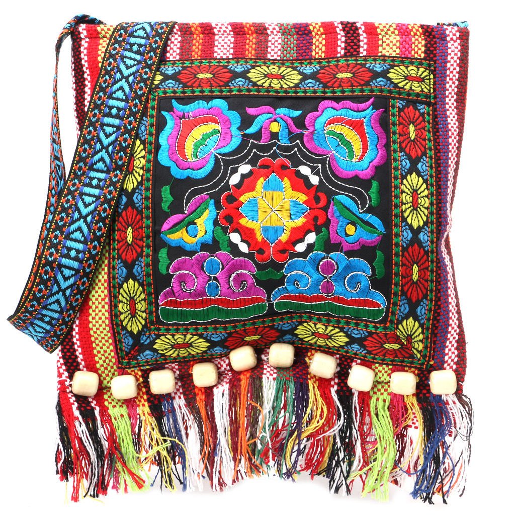 HEMOTON Western Wildleder Fransen Umhängetasche Damen – Verstellbar Große Vintage Quaste Schultertasche Retro Messenger Bag