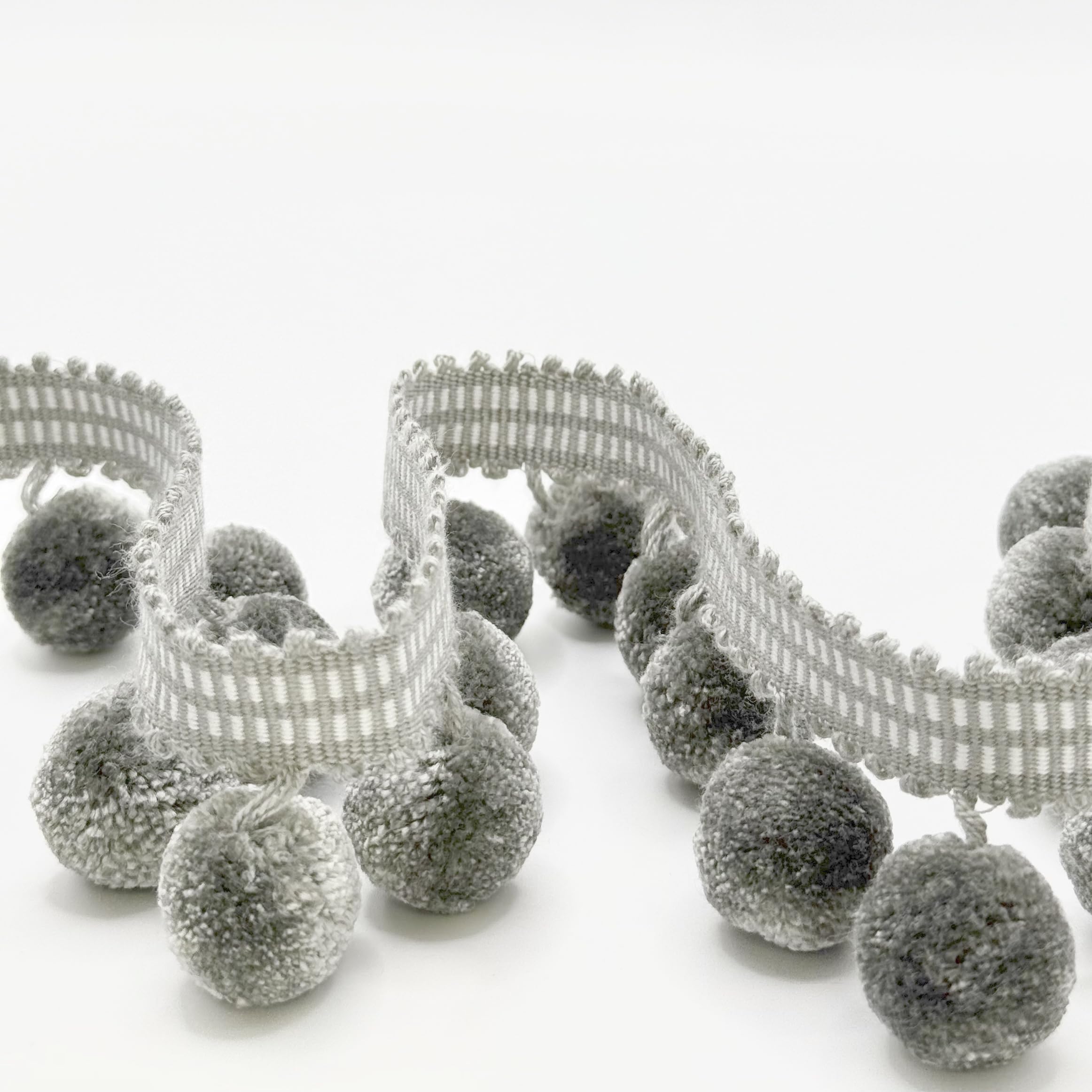 40MM POM Fringe Silver ON 12.5M Card