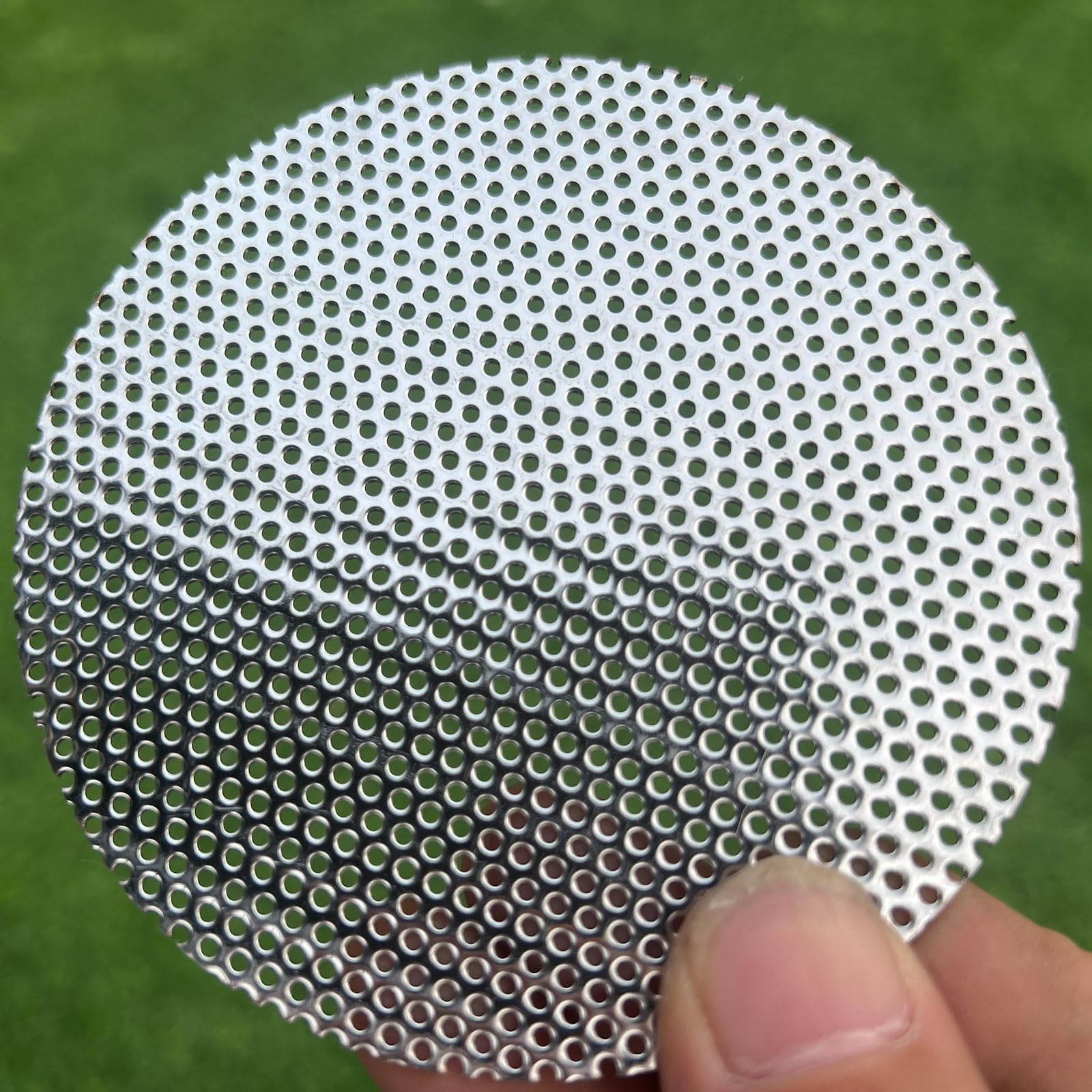 19 Gauge 4 inches Diameter Round Slices Perforated Metal Sheets Opening 1/16"(Hole About 0.06") Expanded Metal Mesh Perforated Plate 304 Stainless Steel Sheet Mesh Screen Panel