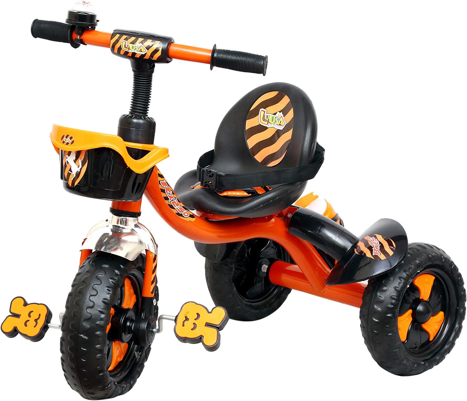 Luusa RX-250 Tricycles for Kids with Seat Belt and Sipper (Orange)