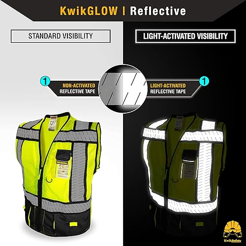 Miniatura 8 de KwikSafety - Chaleco de seguridad SHERIFF & SPECIALIST bolsillos multiusos Chaleco reflectante clase 2 ANSI OSHA chaleco de seguridad para hombres