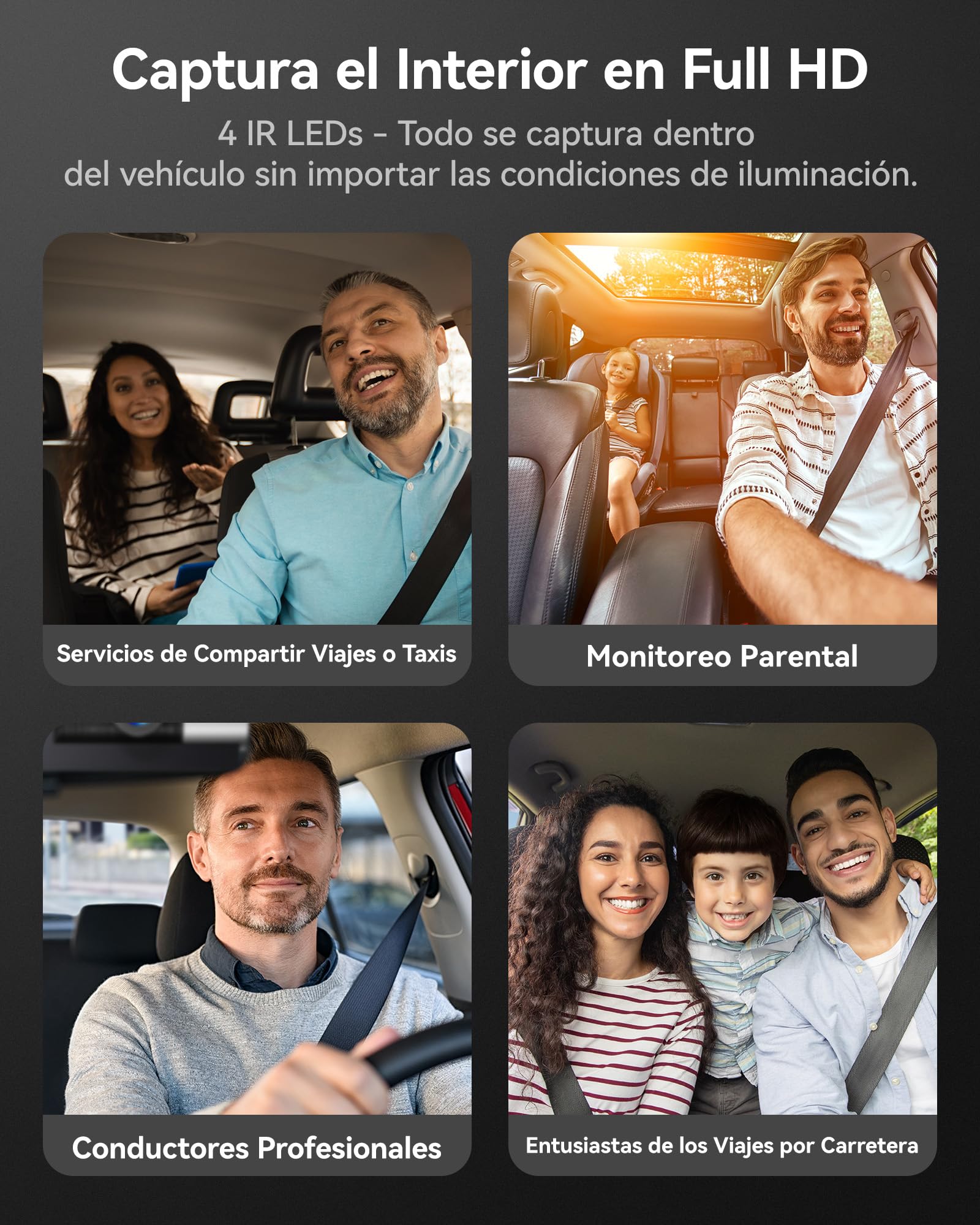 WOLFBOX i17 Dashcam 4K 3 Canales, 5.8GHz WiFi, GPS, Tarjeta 64GB, Cámara 4K+1080P+1080P Frontal y Trasera, Triple Cámara Coche, Pantalla 3", Visión Nocturna IR, WDR, Modo Estacionamiento 24H