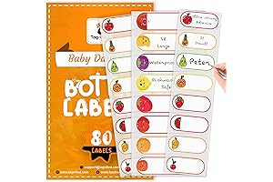 80 Premium Washable Waterproof Toy Labels Fruit Fiesta Theme