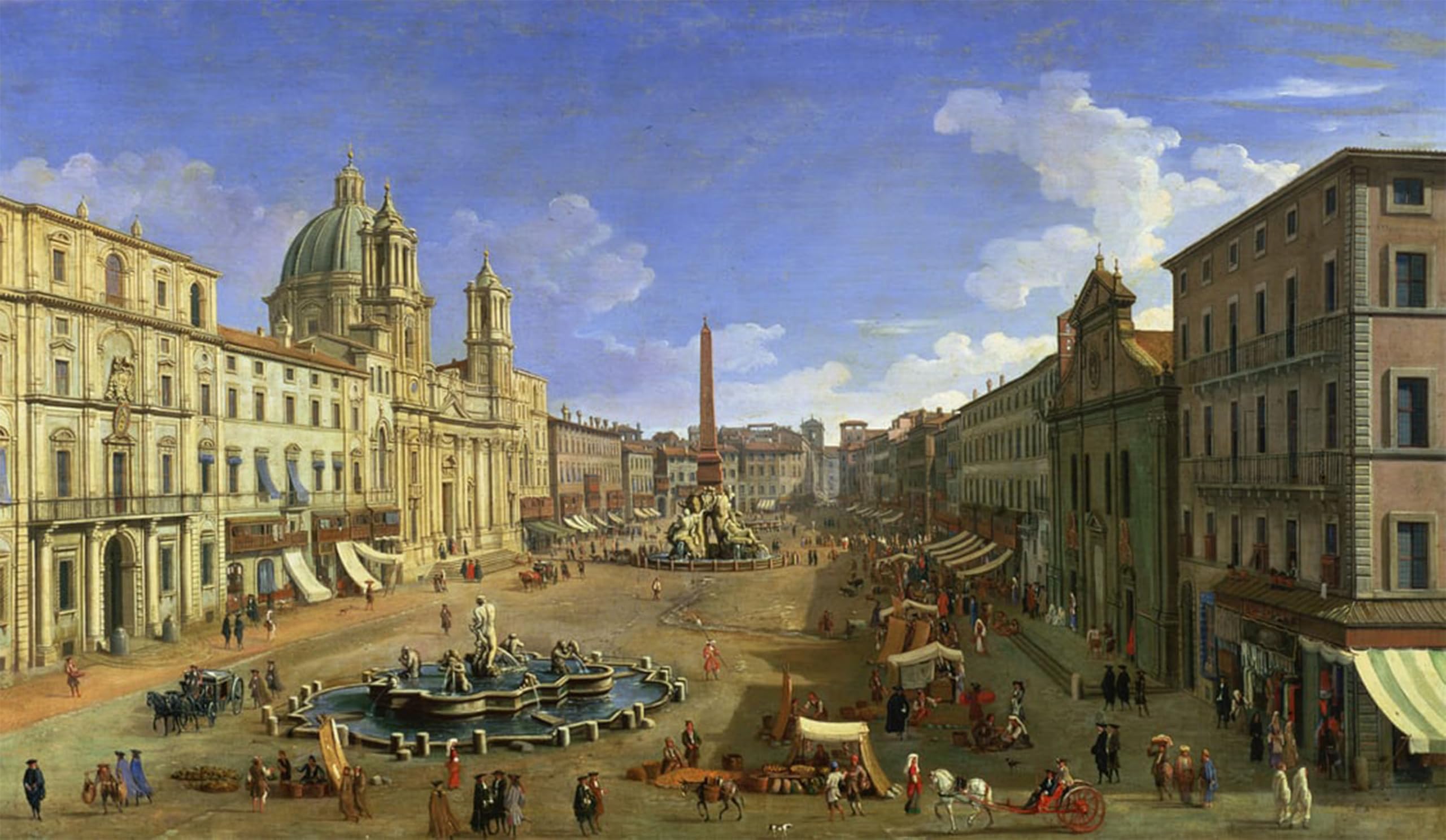 ARTXLXXBN Famous Print Painting Colorful Art Print View of the Piazza Navona by Antonio Canal Canvas Art Decorations for Home Decor 60x90cm