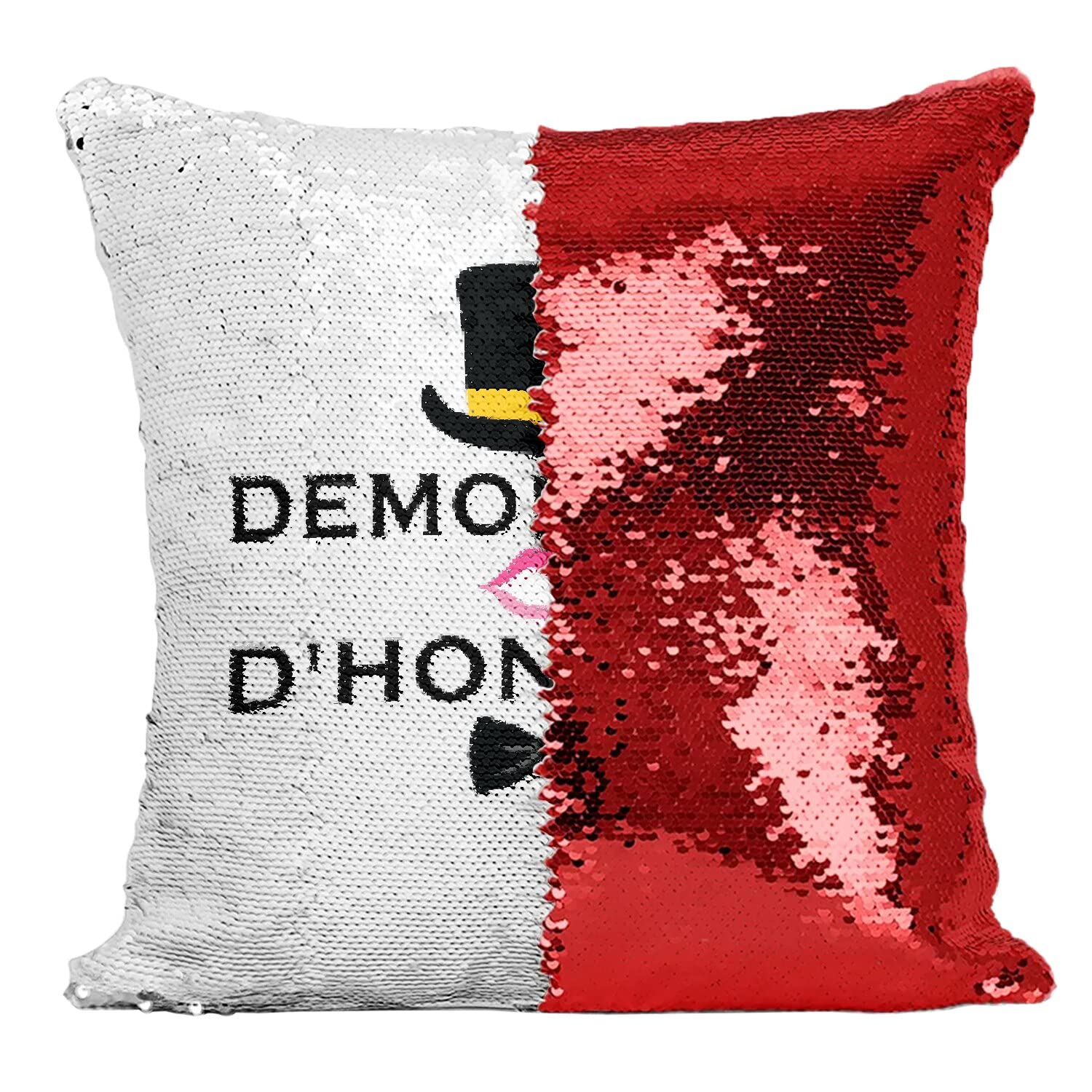 Coussin paillettes rouge décoration mariage élégante pour table d'honneur