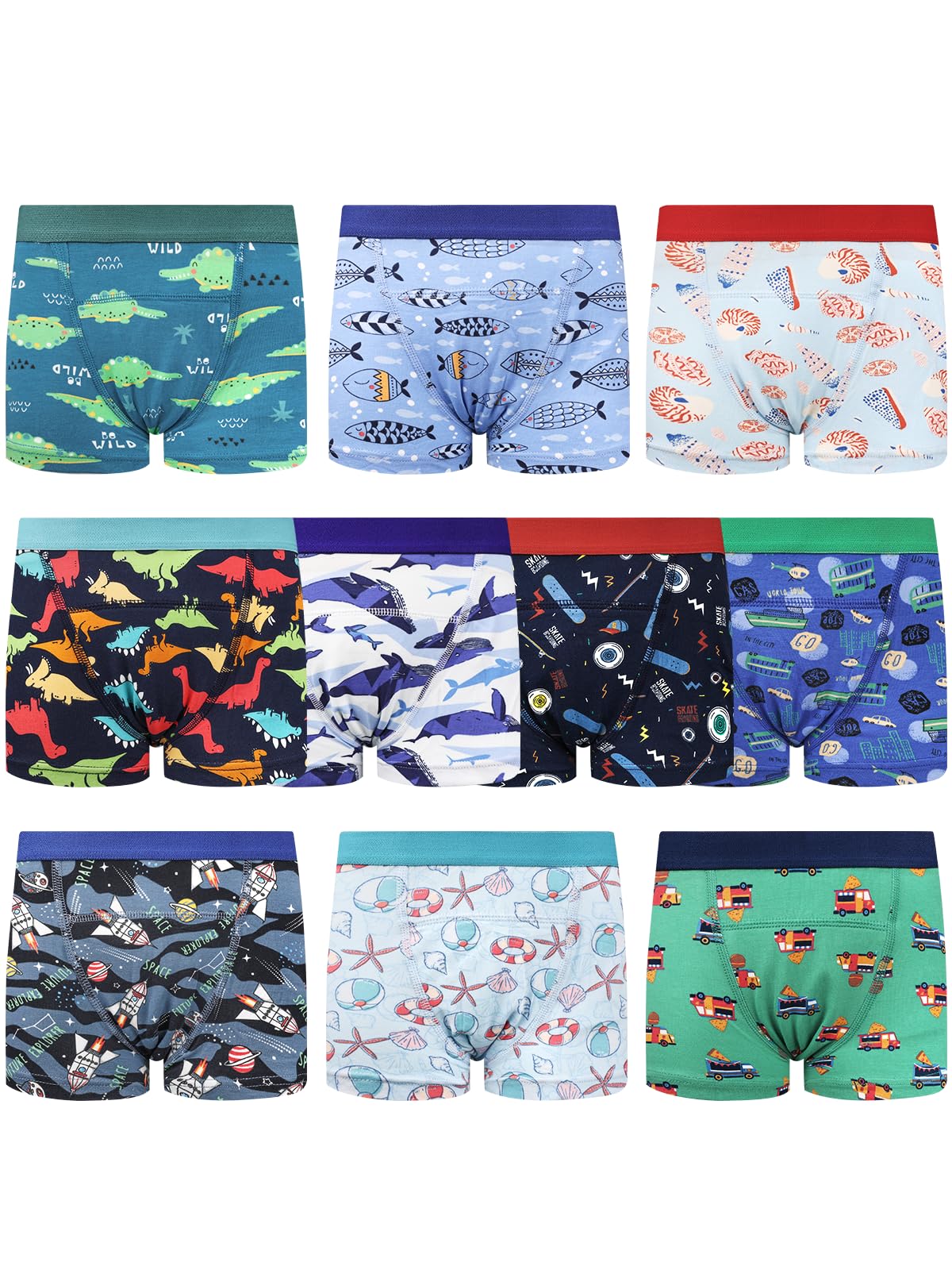 MOEMOE BABY Culottes d'apprentissage Garçon Lot de 10 en Coton Doux, Slip D Apprentissage Absorption Légère pour Petits Accidents, pour Crèche et Quotidien,2-6 Ans