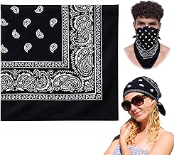 VRONZO Unisex Soft Breathable 100% Cotton Bandana for Men & Women | Head Band for Men Bike Riding, Scarf for Men, Head Scarf for Women, Multi-Purpose Paisley Printed Square 50x50 cm