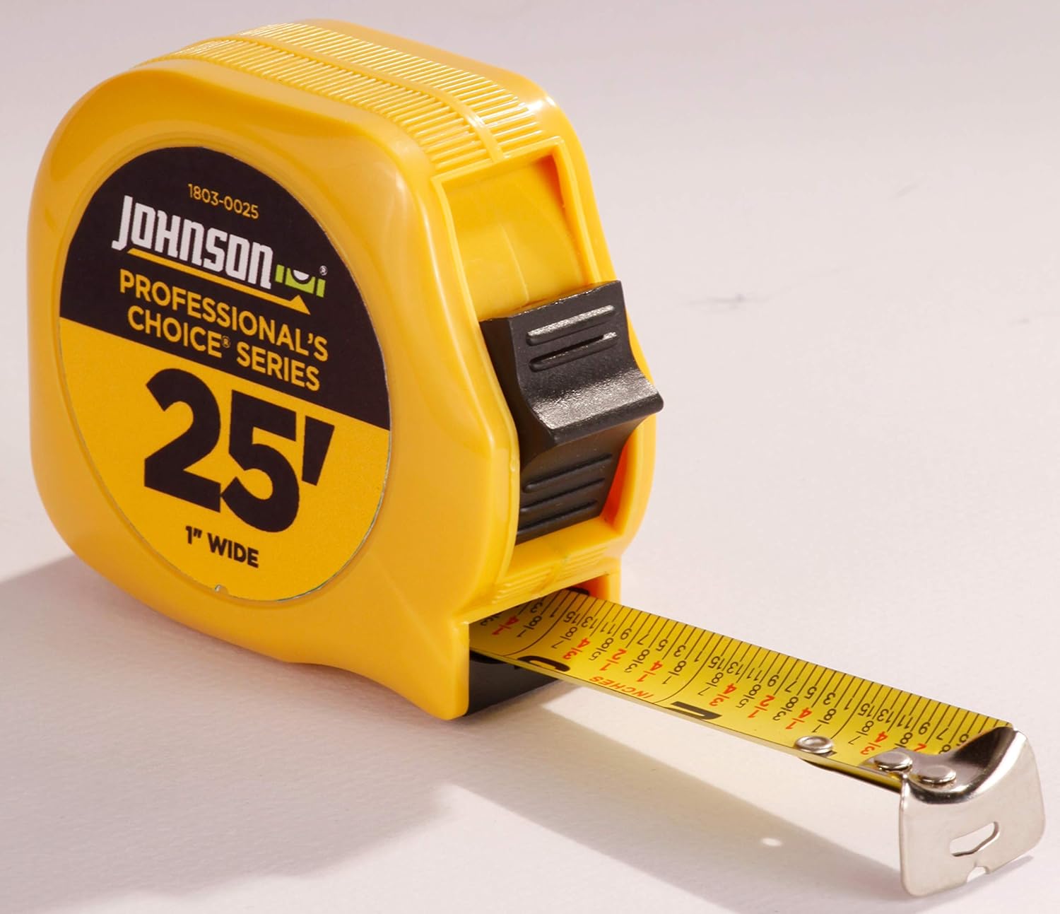 Johnson Level & Tool 1803-0025 Professional's Choice Power Tape, 25', Black/Yellow, 1 Tape
