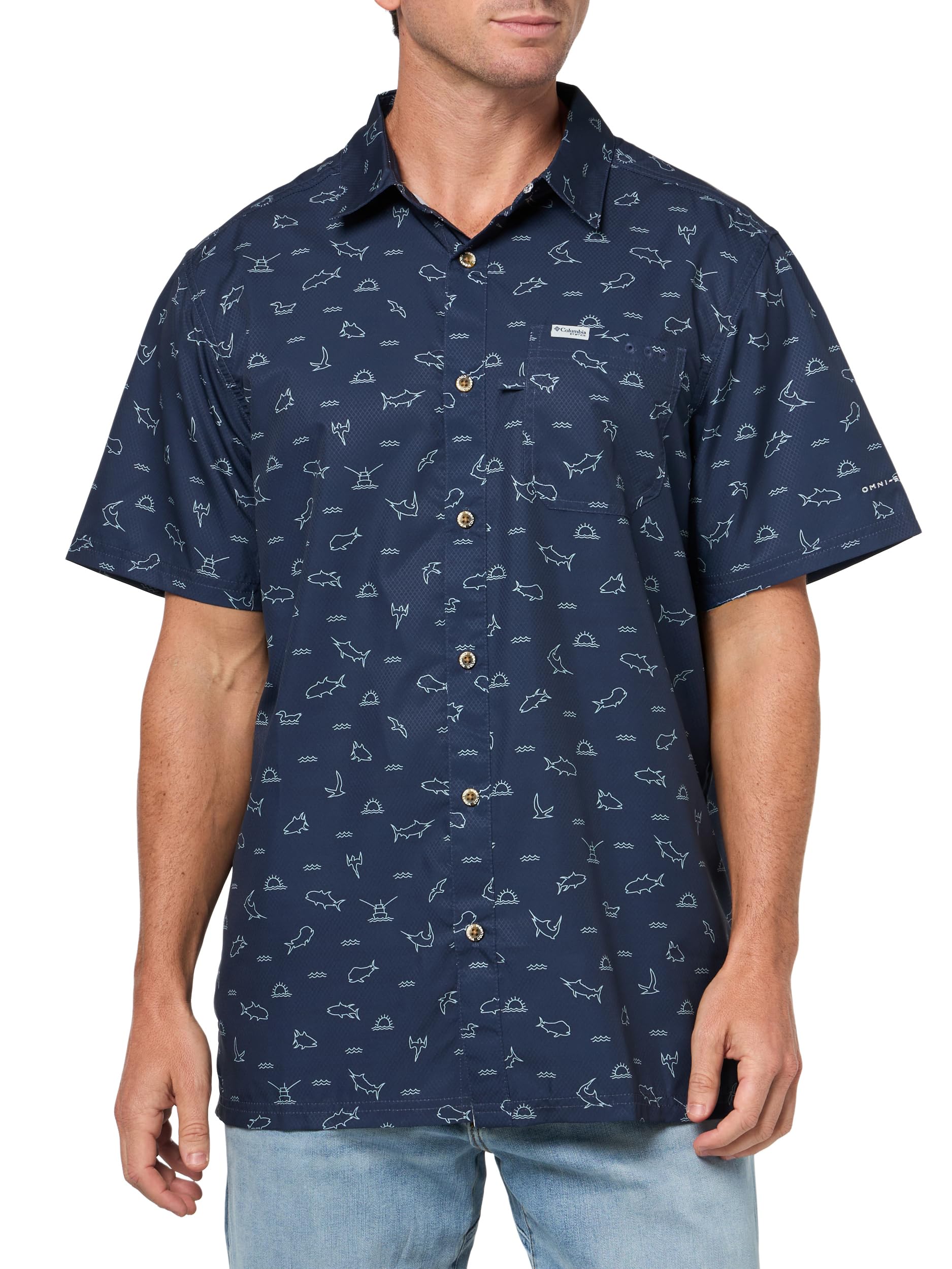 Columbia Men's Nocturnal Deep Divers Super Slack Tide™ Camp Shirt, 4X Tall
