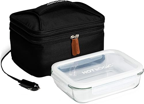 Miniatura 11 de HOTLOGIC Mini Lonchera Eléctrica Portátil con Contenedor de Vidrio - Calentador de Alimentos y Lonchera Calentada para Adultos Coche/Hogar -
