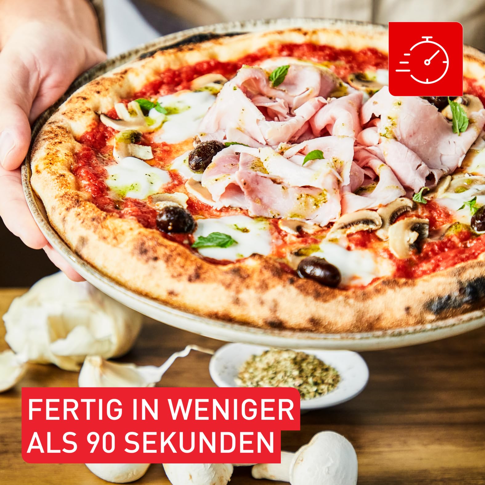 Tefal Pizza Pronto Gas-Pizzaofen 400 °C Edelstahl Temperaturregler Drehstein Pizzaschieber