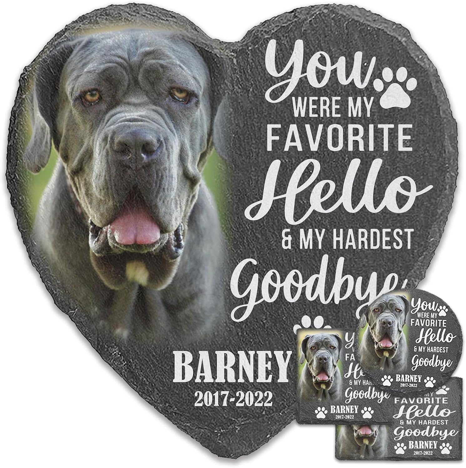 ubjva Dog Memorial Stone Dog Memorial Gifts for Loss of Dog Pet Garden Stone for Indoor Outdoor Lawn Backyard Cemetery Decorations – Style2(Color Printing)