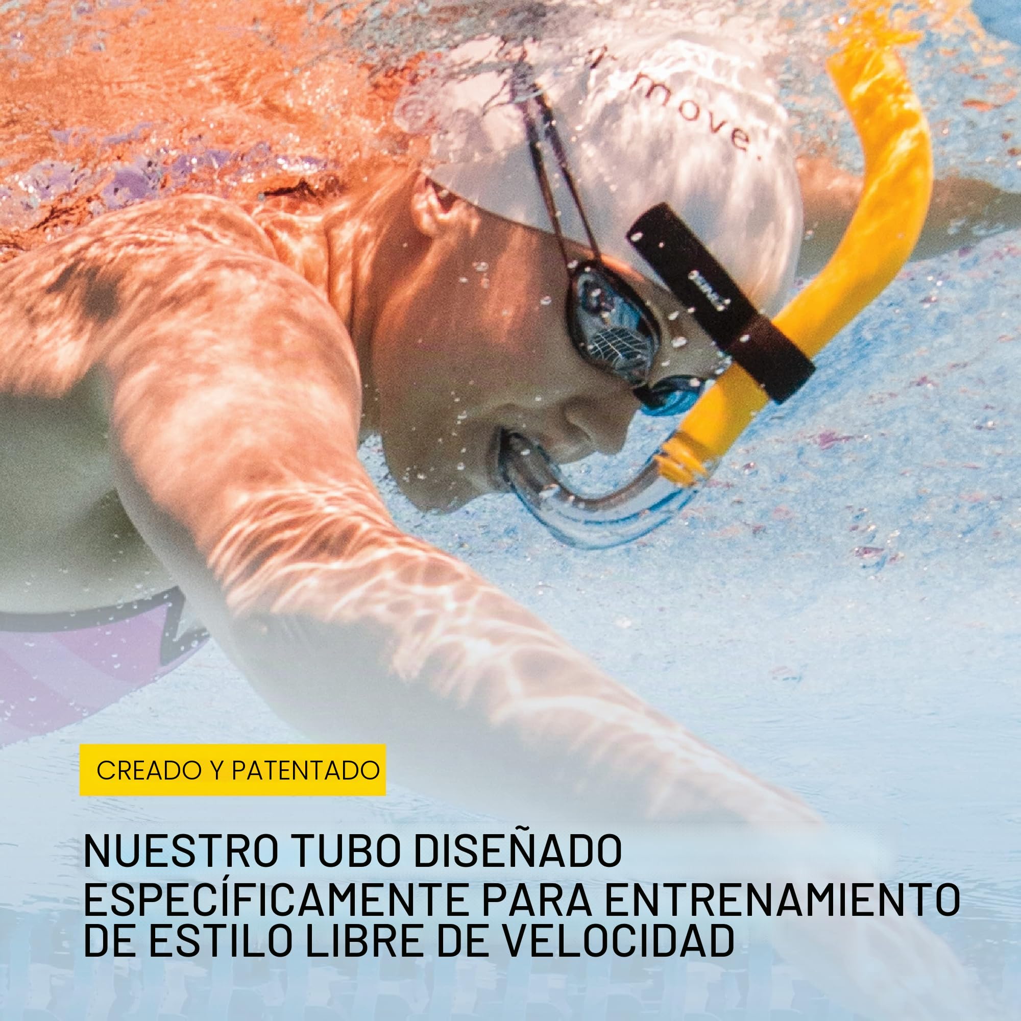 Finis - Tubo de respiración para natación freestyle, color amarillo