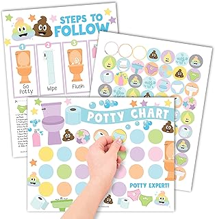 Doodle Sticker Chart for Kids Potty Training Chart for Toddlers Boys - Potty Chart for Girls with Stickers, Potty Training Sticker Chart for Girls Potty, Potty Chart for Boys with Stickers