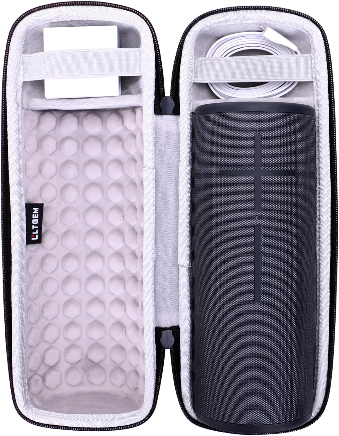 LTGEM Case Compatible with Ultimate Ears MEGABOOM 4/3 Portable Speaker, Black+Gray