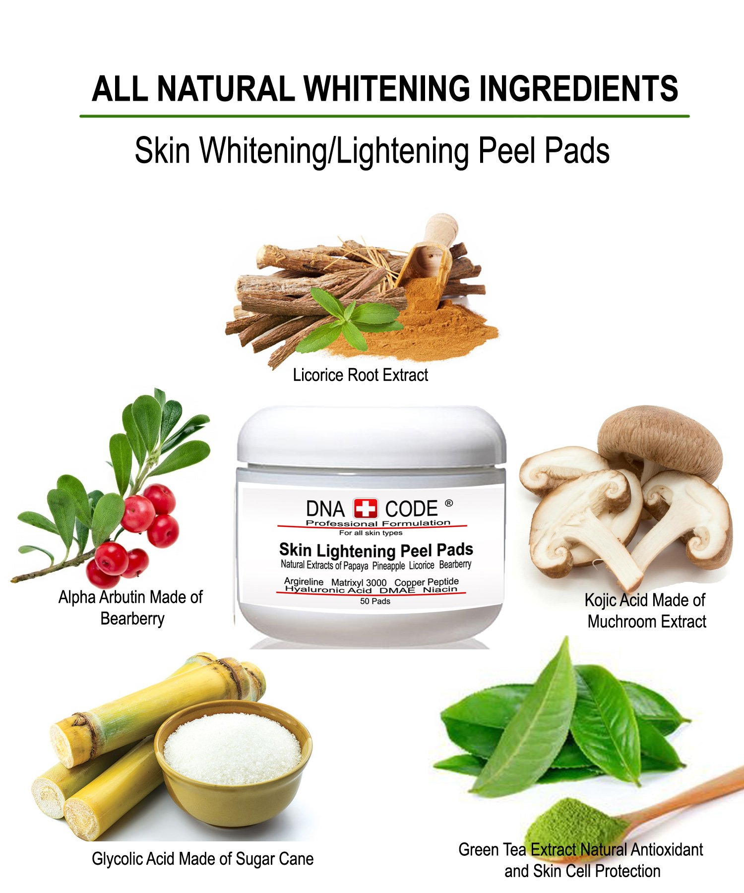 Buy Magic Skin Whitening Peel Pads Lighten BrightenKojic Acid, Alpha