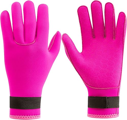 Guantes de neopreno de 0.118 pulgadas (0.118 in), guantes térmicos antideslizantes para hombres y mujeres, esnórquel, esquí acuático, natación,