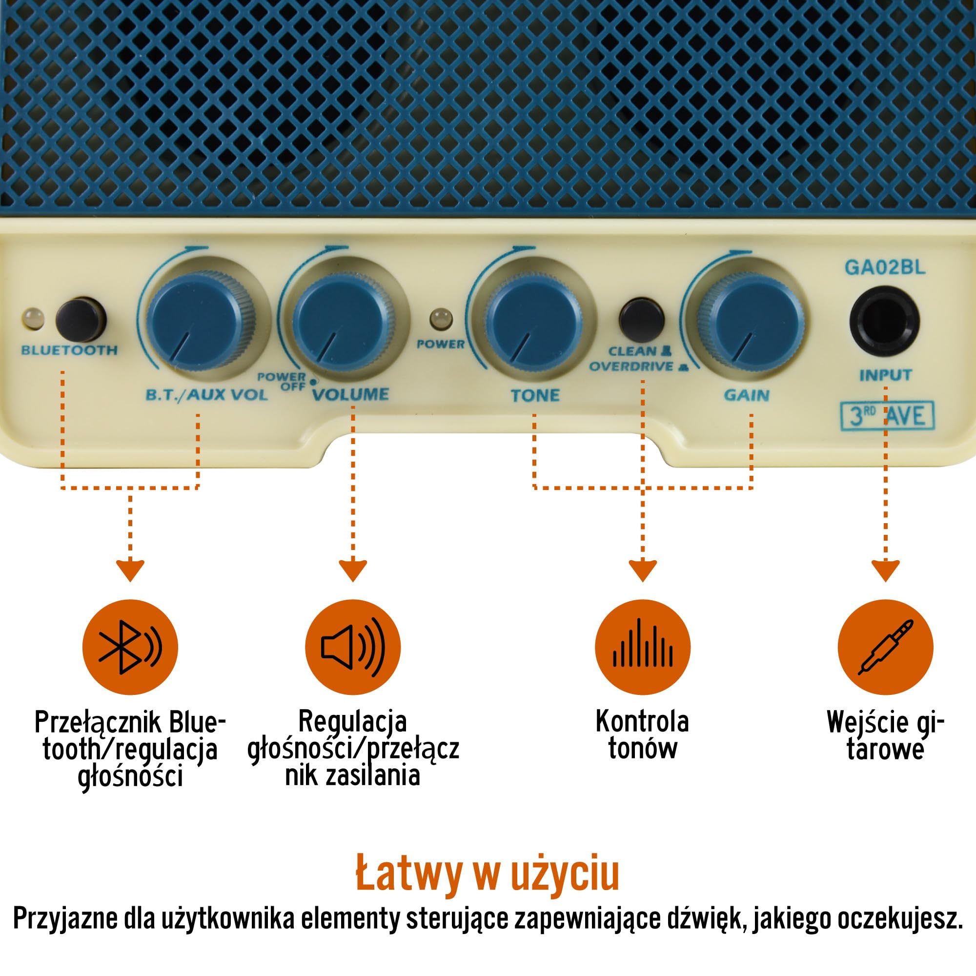 3rd Avenue Mini Guitar Amplifier Bluetooth Speaker, Miniwzmaczniacz Gitarowy, Głośnik